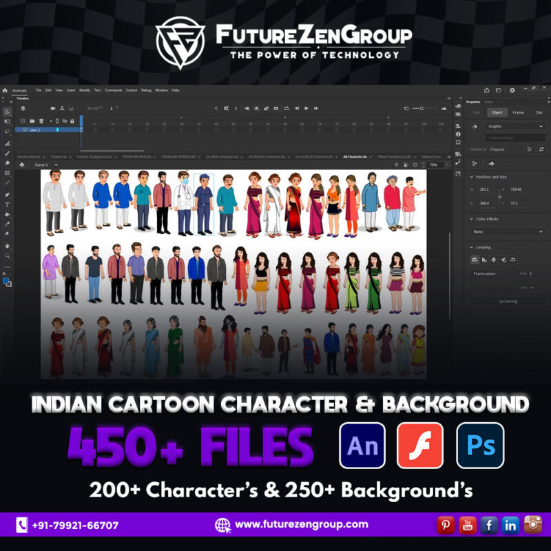 Indian Cartoon Story Character & Background