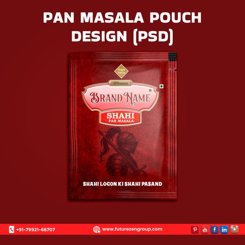 Red Pan Masala Pouch Design 3 Pan Masala Pouch Design