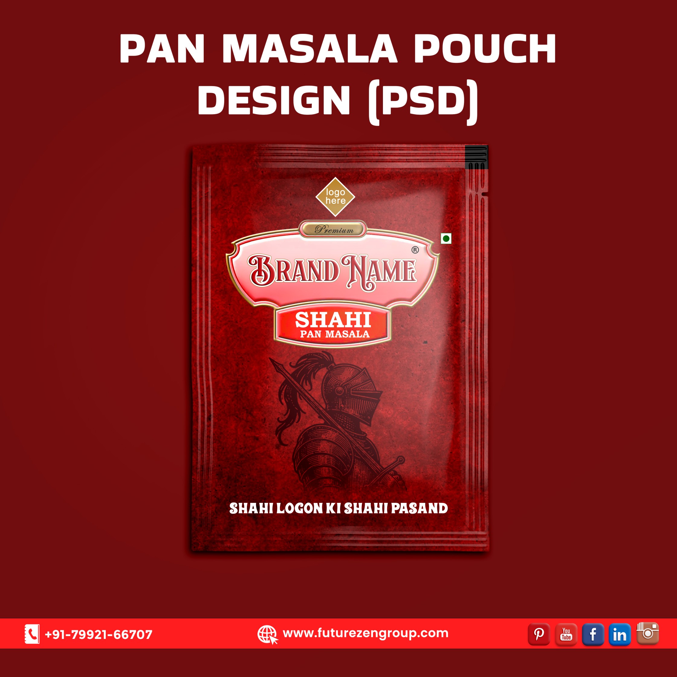Red Pan Masala Pouch Design 3 Pan Masala Pouch Design