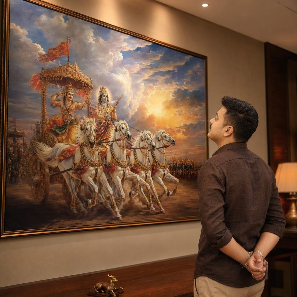 Large Framed Mahabharata Painting- ChatGPT Prompt for Ultra-Realistic