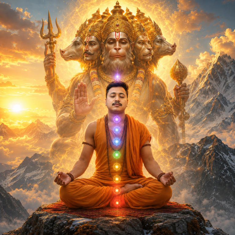 Giant Panchmukhi Hanuman- ChatGPT Prompt for Ultra-Realistic
