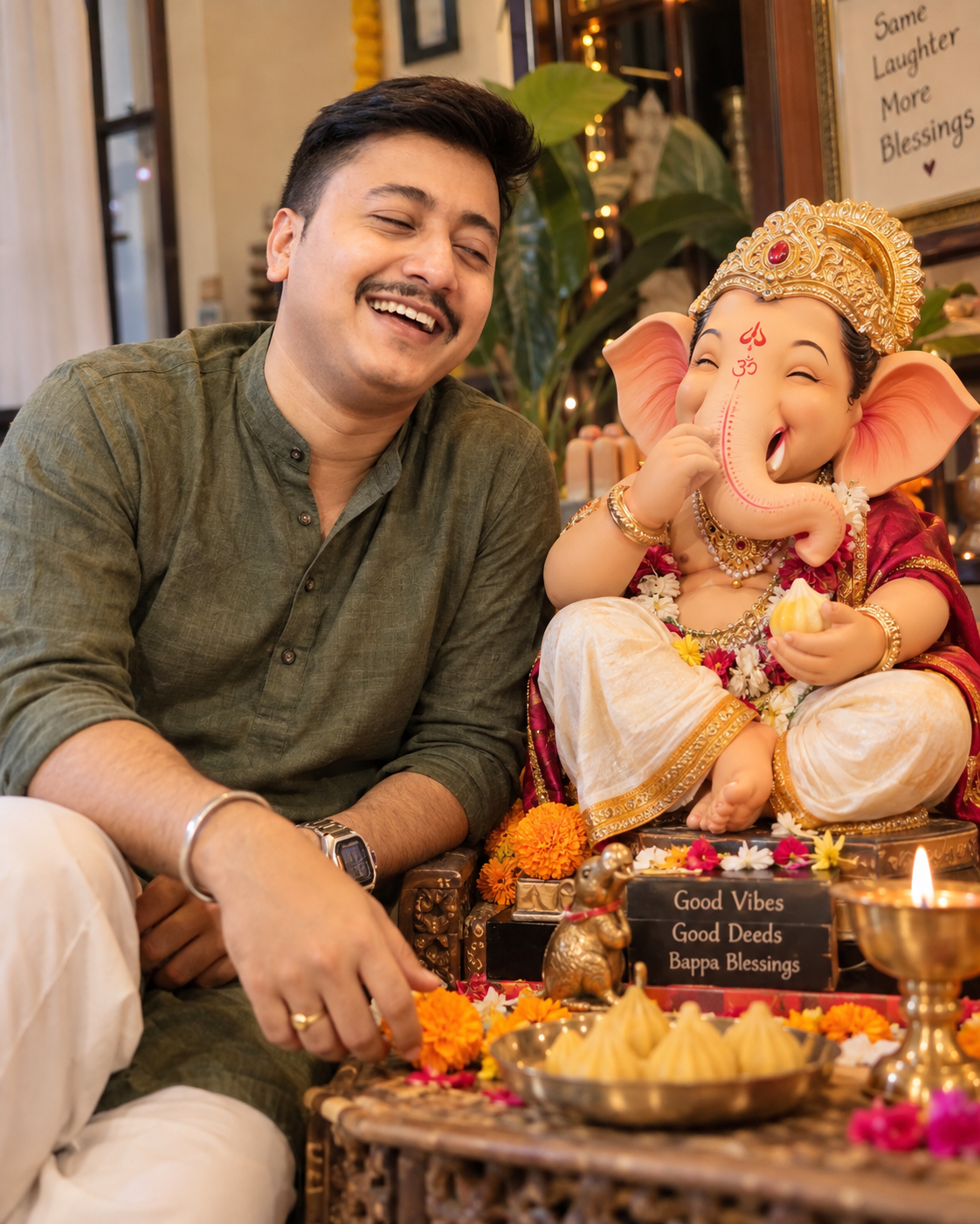 Laughing with Ganpati Bappa – ChatGPT Prompt for Ultra-Realistic