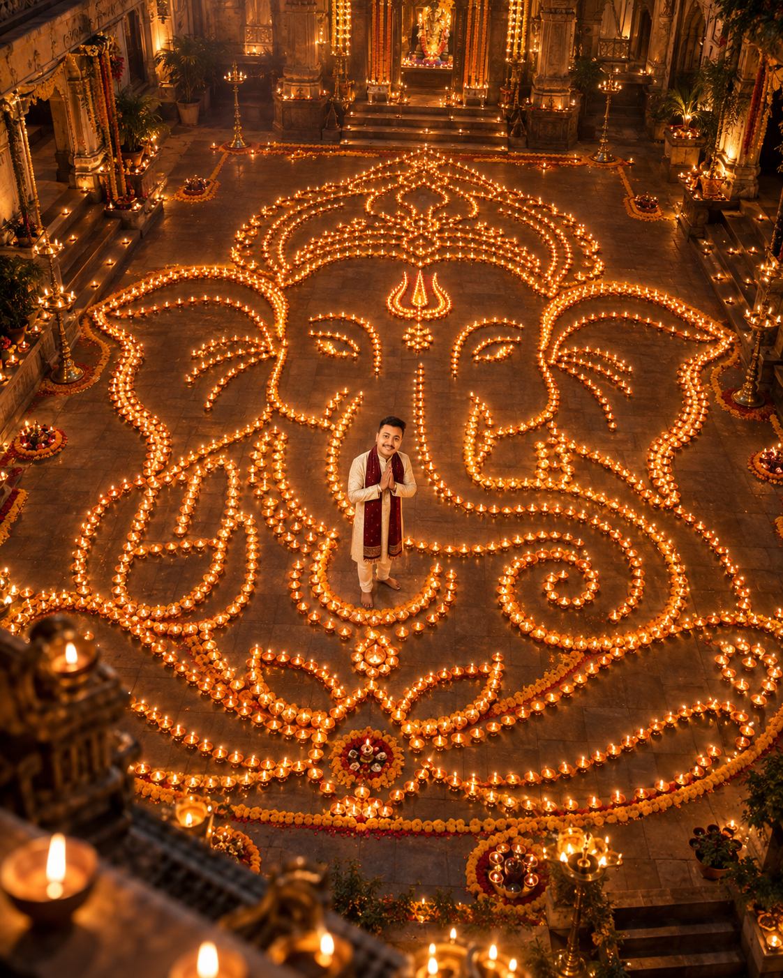 Ganpati with diyas – ChatGPT Prompt for Ultra-Realistic